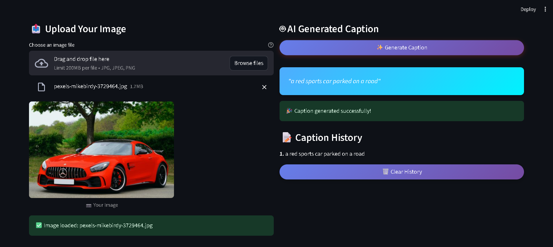 AI Image Captioning Web App