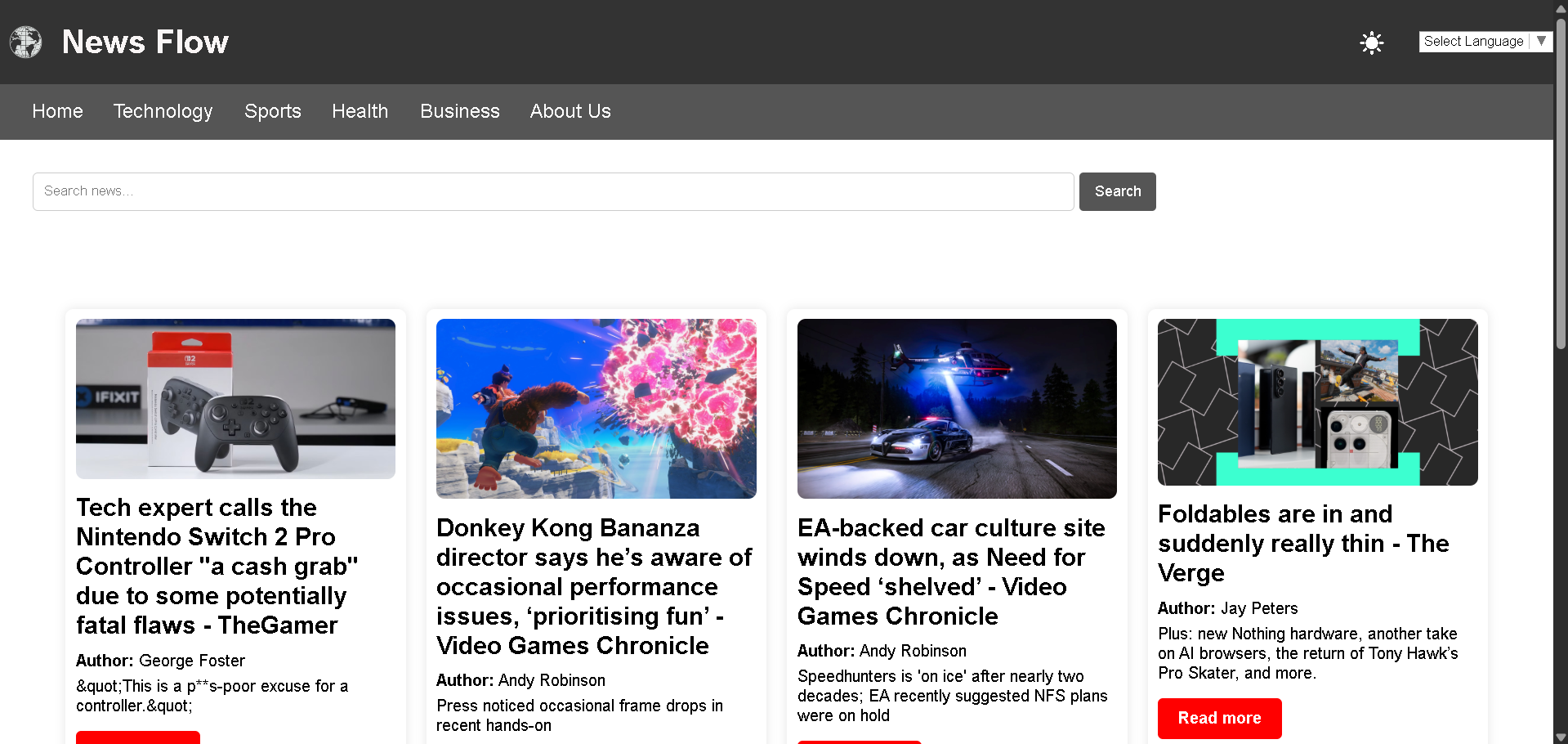 NewsFlow - Real-Time News Aggregator