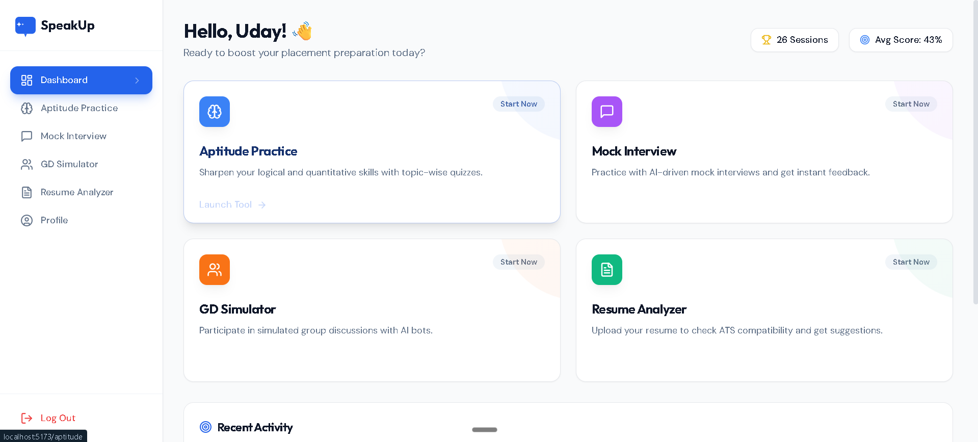 SpeakUp - AI Placement Preparation Platform